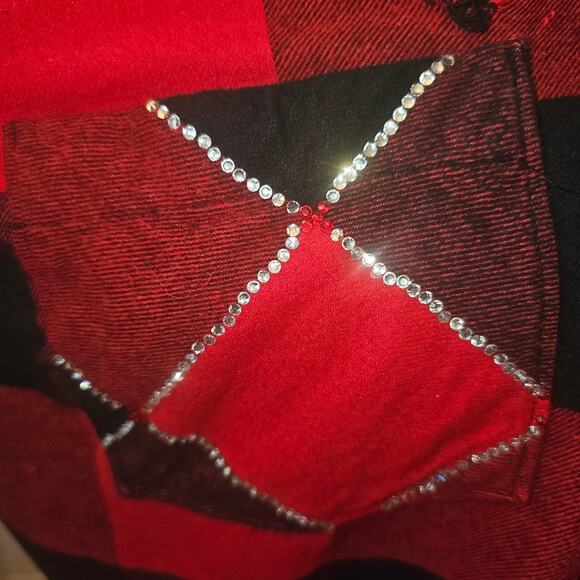 Rock and Roll Distressed Red & Black Buffalo Plaid Flannel Natural Reflections L - Picture 8 of 9